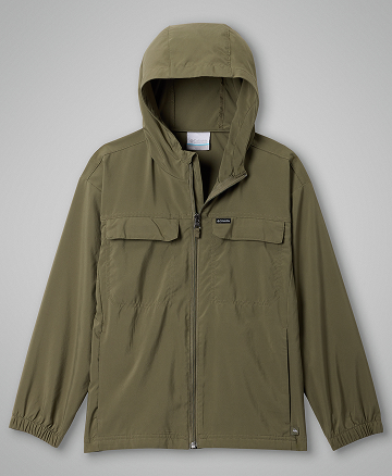 A kids' dark green jacket.