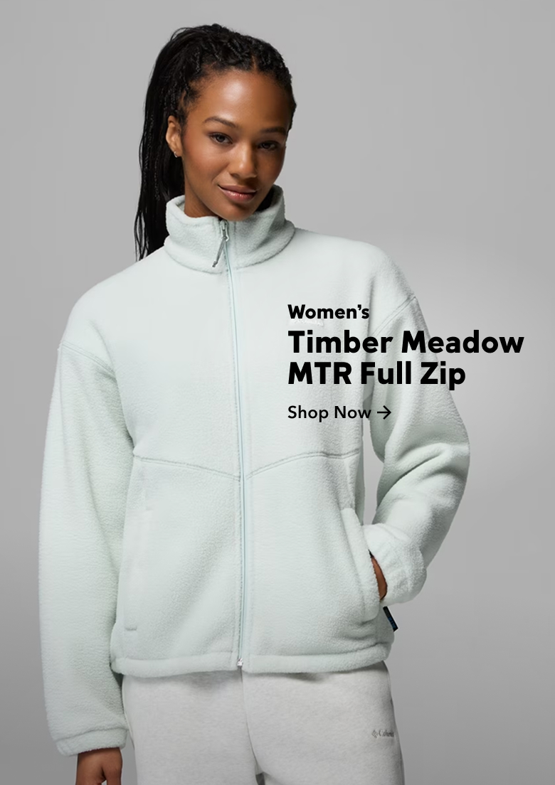 Women's light blue Timber Meadow MTR Full Zip. Shop Now