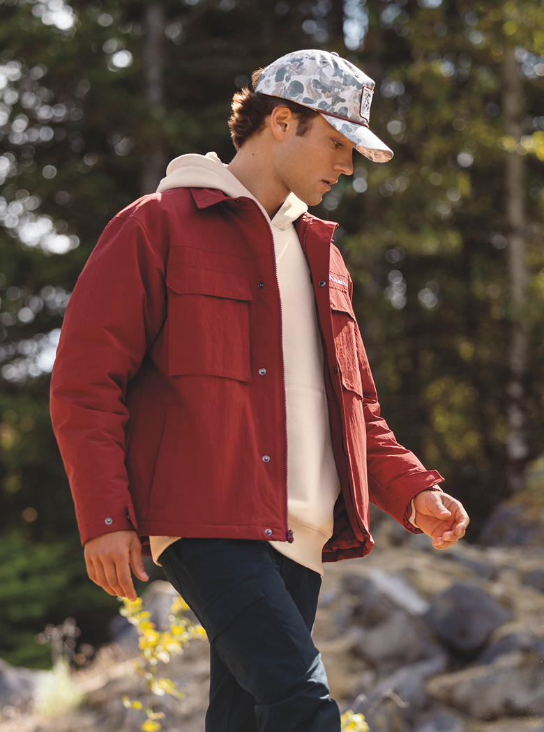 Man in a red jacket