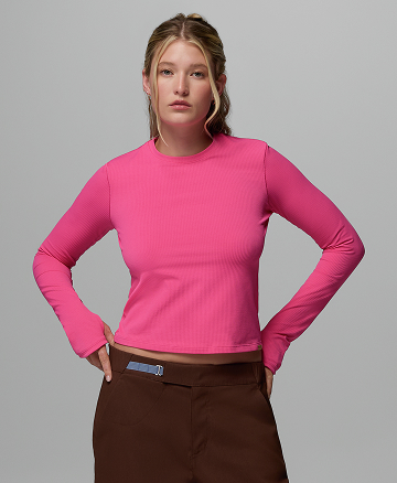 Woman in a pink shirt
