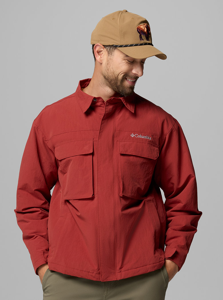 Man in a red jacket