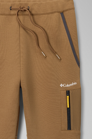 laydown of tan joggers