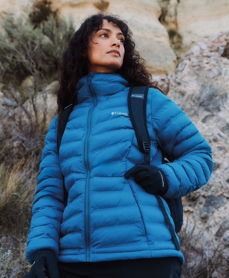 Woman in a blue jacket