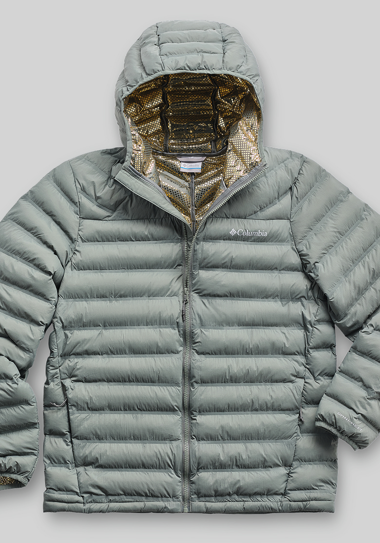 Laydown of a grey men's jacket