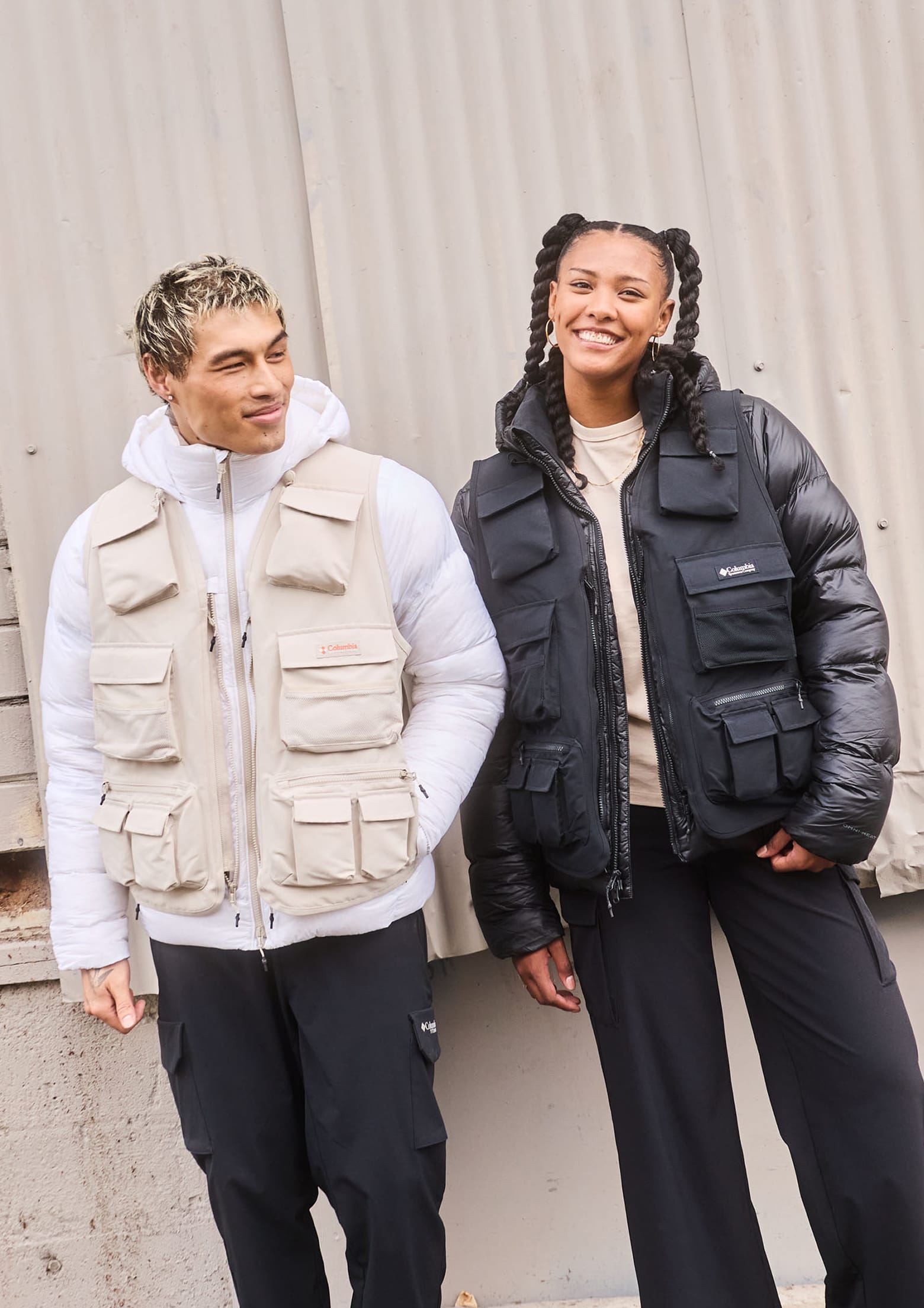 Models wearing the CSC1938 black and white jackets