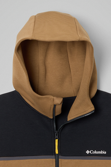 laydown of tan hoodie
